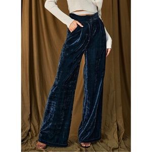 12th Tribe Velvet Wide Leg Pants